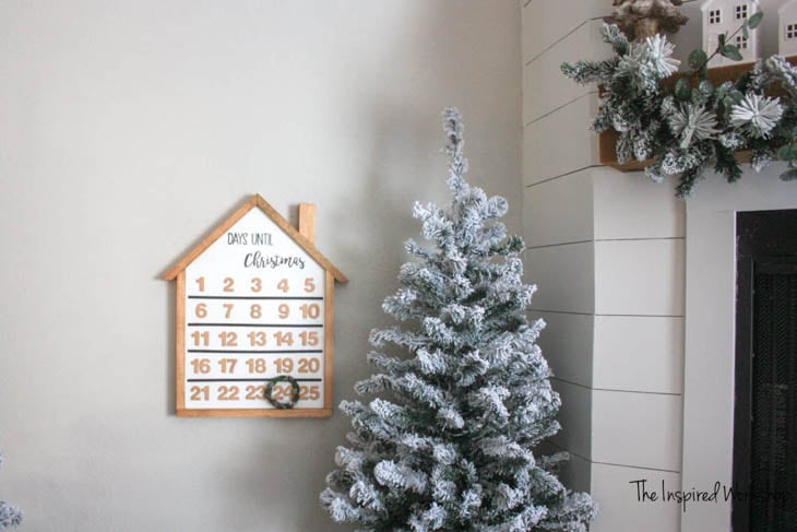 hanging advent calendar made from scrap wood