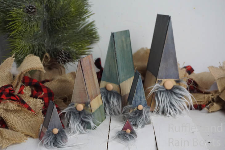 6 gnomes made with scrap wood