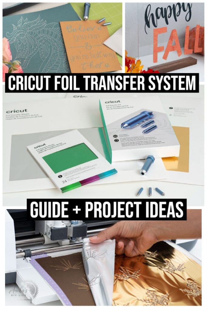 collage of Cricut Foil Transfer tool.