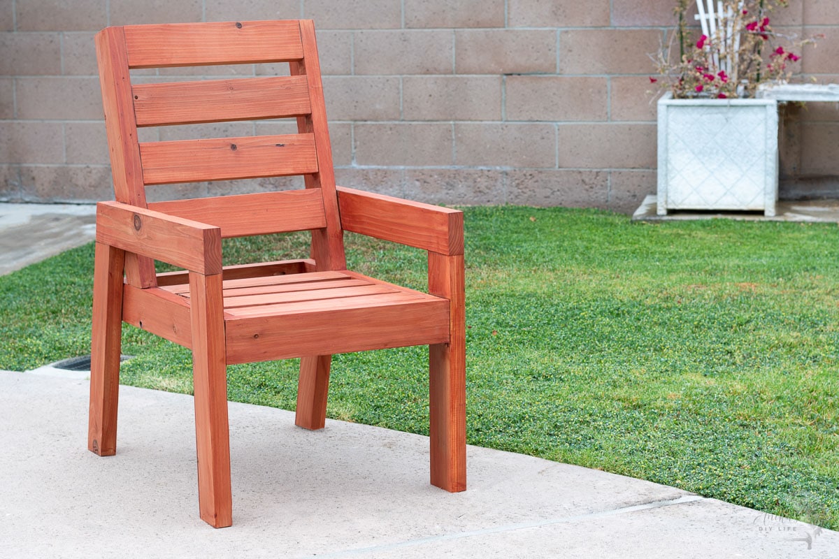 DIY Outdoor chair build using 2x4 in backyard