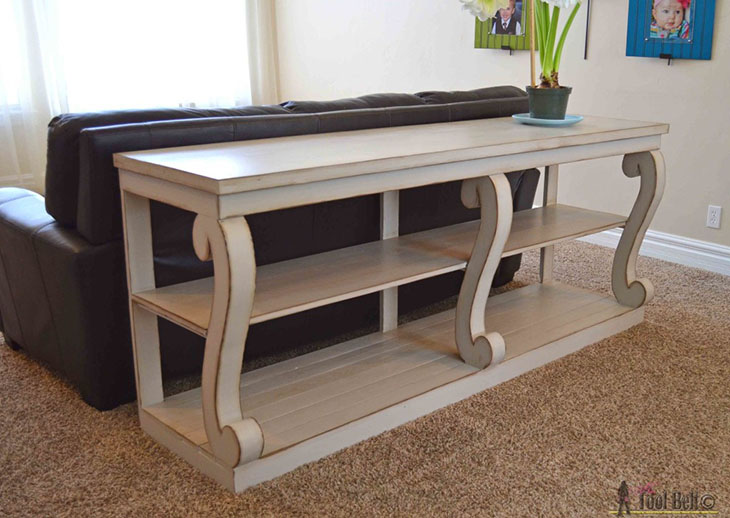 DIY console table with S scroll columns