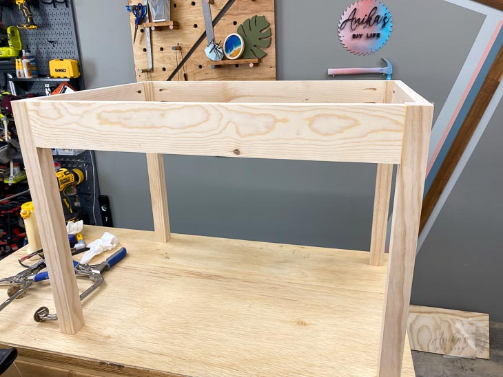 basic leg frame for DIY Kids desk with storage 