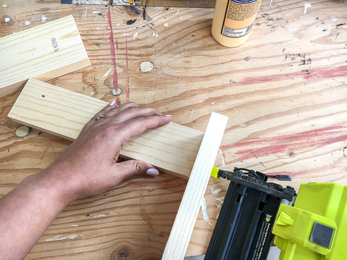 Attaching boards using a brad nailer
