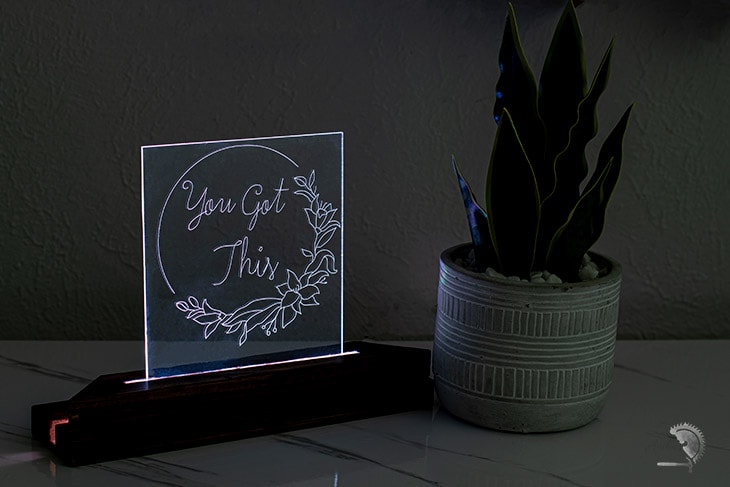 DIY nightlight using acrylic engraved on Cricut