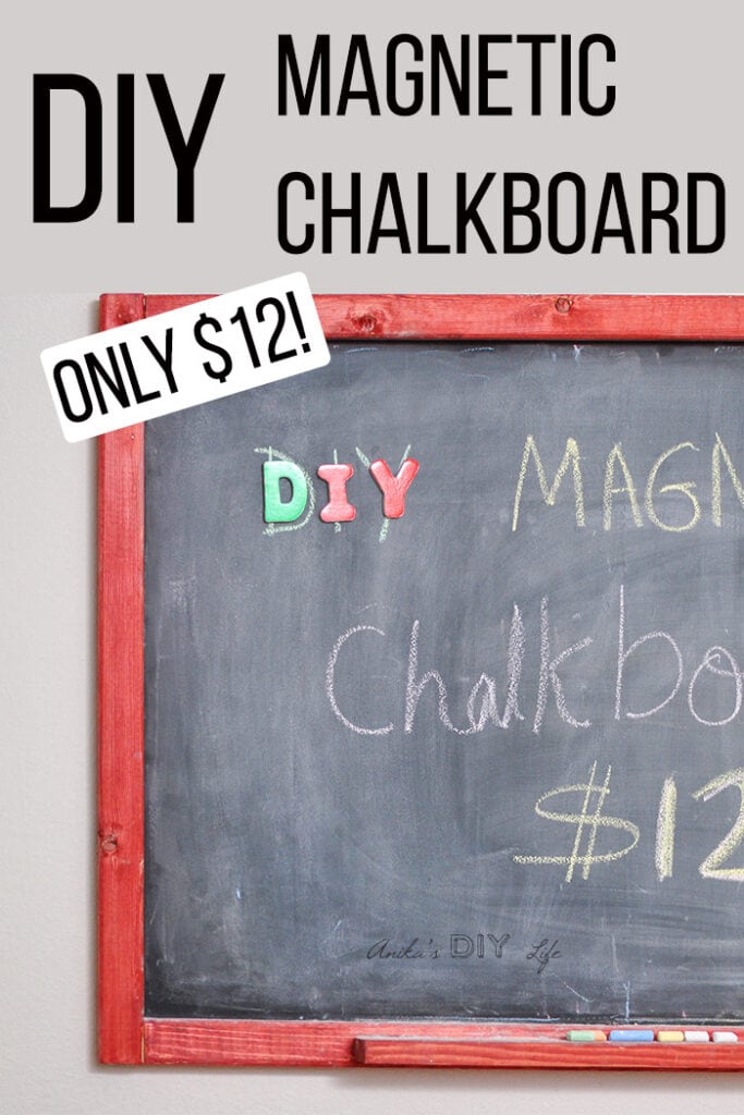 DIY Magnetic chalkboard with magnetic letters and chalk letter with text overlay
