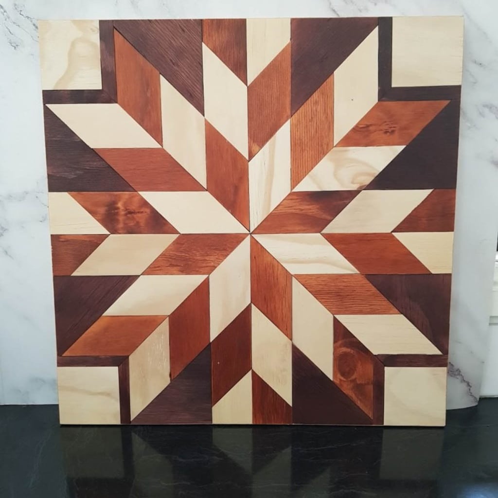 wood barn quilt made from scrap plywood