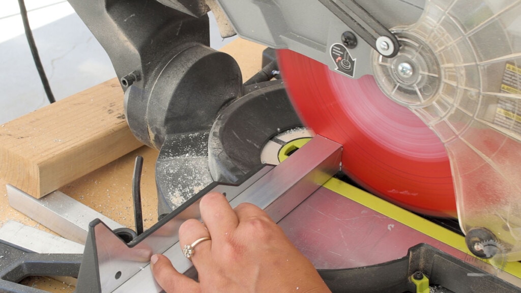 Cutting aluminum tube on a miter saw