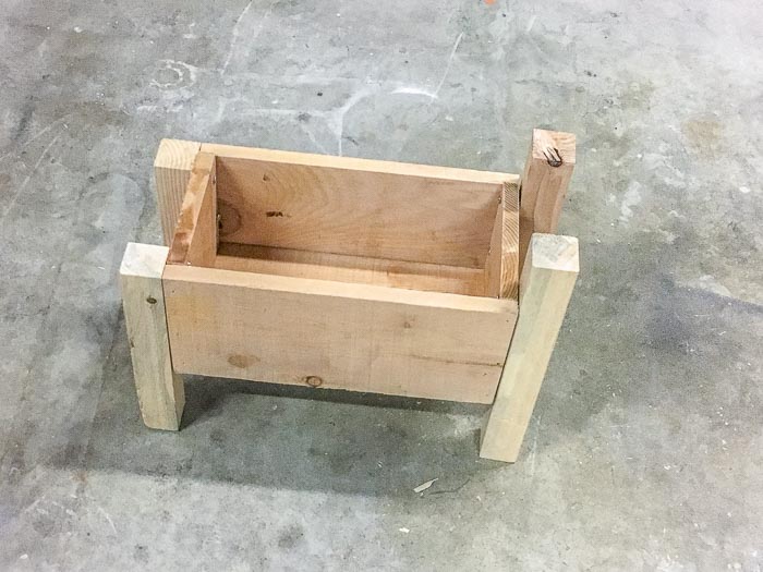 first box of planter with legs attached.