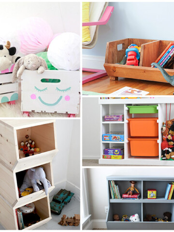 These DIY toy organizer ideas are sure to put an end to your toy storage problems! These creative playroom storage ideas are affordable and practical and perfect for any room - the playroom or living room.