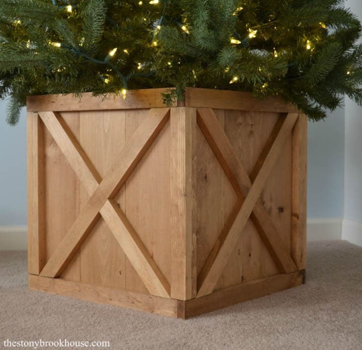 Wood Christmas tree stand box