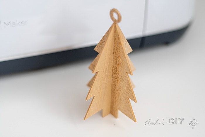 Completed DIY wooden Christmas ornament