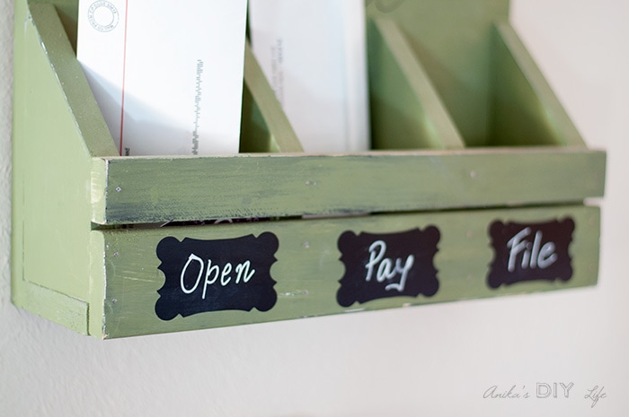 DIY wall mounted Mail Organizer and sorter Station~ this would be a fun gift idea for a house warming, wedding gift, holiday gift, etc.