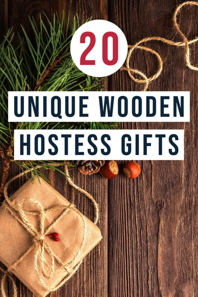 Gift on wooden background with text overlay
