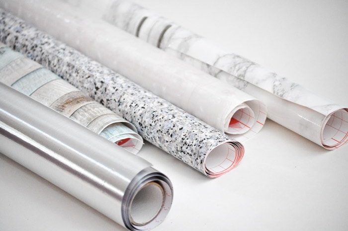 Decorative contact paper in various types- steel, granite, marble and wood grain