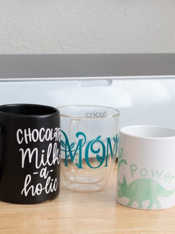 A beginner-friendly tutorial to show you everything you need to know about how to personalize mugs with Cricut using Vinyl or MugPress.