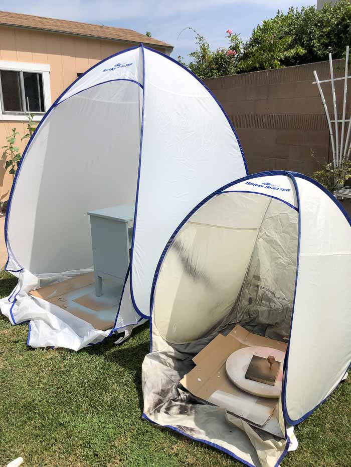 medium spray shelter and small spray shelter used for painting