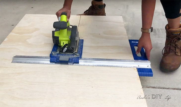 Cutting plywood with a Kreg rip cut circular saw guide