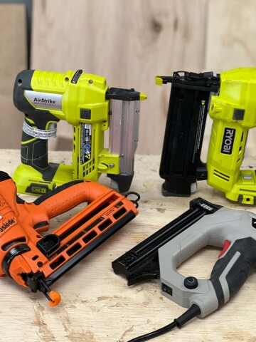 Learn everything you need to know about the different types of nail guns, different gauges, how to use a nail gun, and which one is right for you.