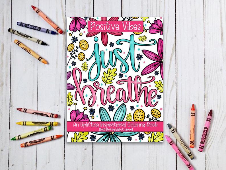 Adult coloring book Just Breath