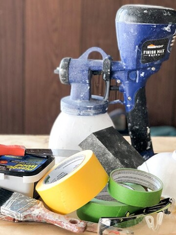 7 essential supplies needed to paint furniture. This list of painting tools is all you need to paint wood furniture for a professional look!