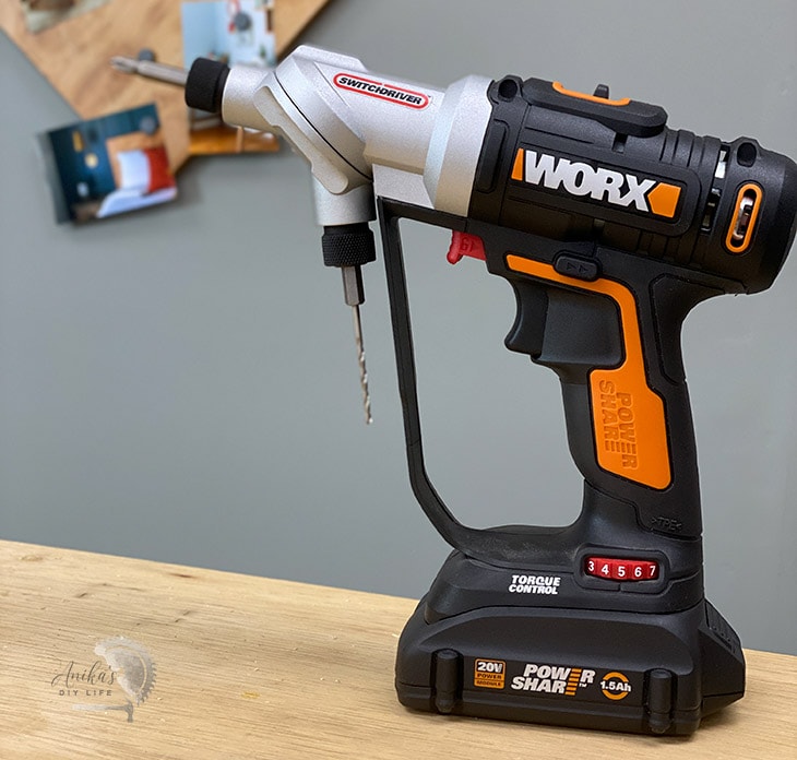 WORX Tools switchdriver with dual bits in a workshop. 