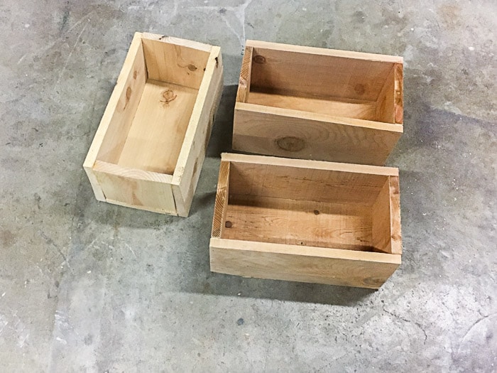 Wooden planter boxes for the tiered planter.