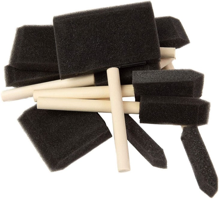 stack of foam brushes
